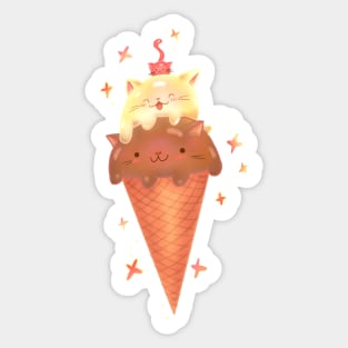 Cat Ice Cream Cone Sticker